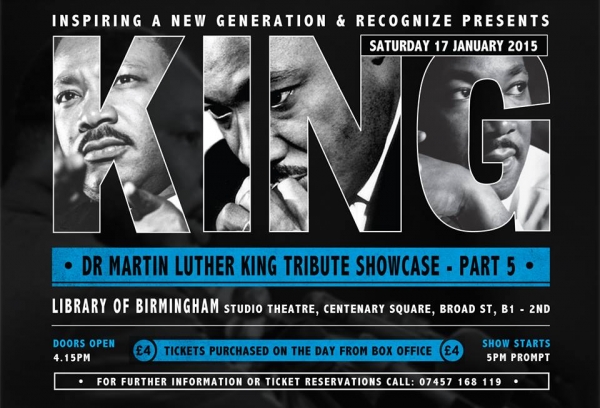 BIRMINGHAM HONOURS CIVIL RIGHTS LEADER SAT 17th JAN 15 Dr King , Recognize, MLk, Birmingham, The Library of Birmingham