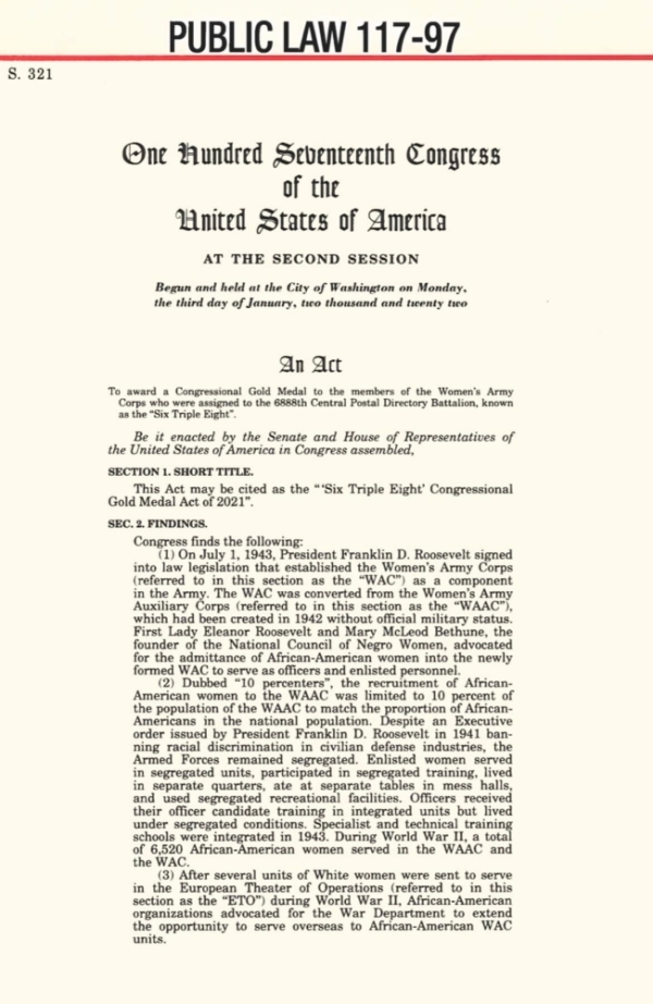 6888th 688th Congressional Gold medal